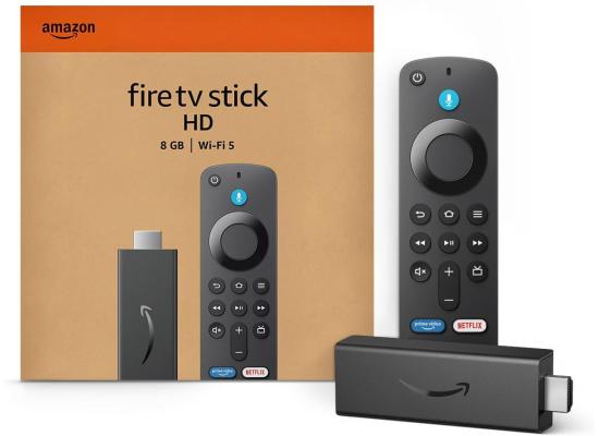 Amazon Fire TV Stick HD (newest model), free and live TV, Alexa Voice Remote, smart home controls, HD streaming